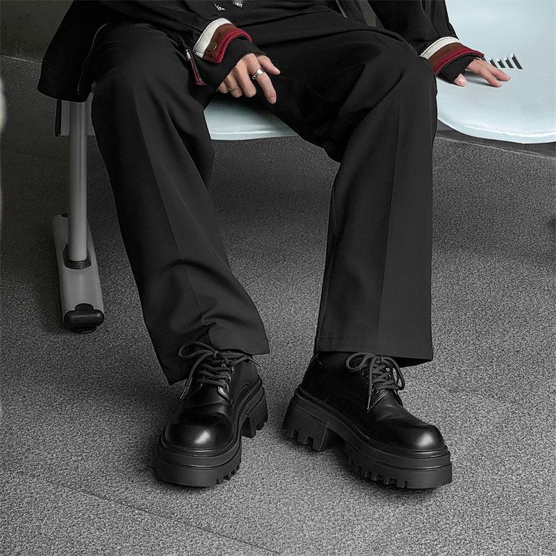 2025 новая мужская обувь на платформе, увеличивающая рост, туфли дерби, повседневная обувь высокого класса, черные кожаные туфли в британском стиле для мужчин 6631-J