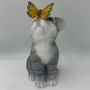 Solar-Powered Resin  Figurine Night Light Realistic Animal Sculpture Garden Decorative Ornament