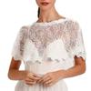 Hollow Out Lace Shawl Poncho Elegant Fake Collar Fashion Lace Cover Up Tops  Beach