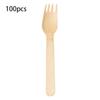 50/100PCS Natural Wooden Disposable Cutlery Set Dessert Cake Knives Forks Spoons for Parties Weddings Cafes Tableware Supplies