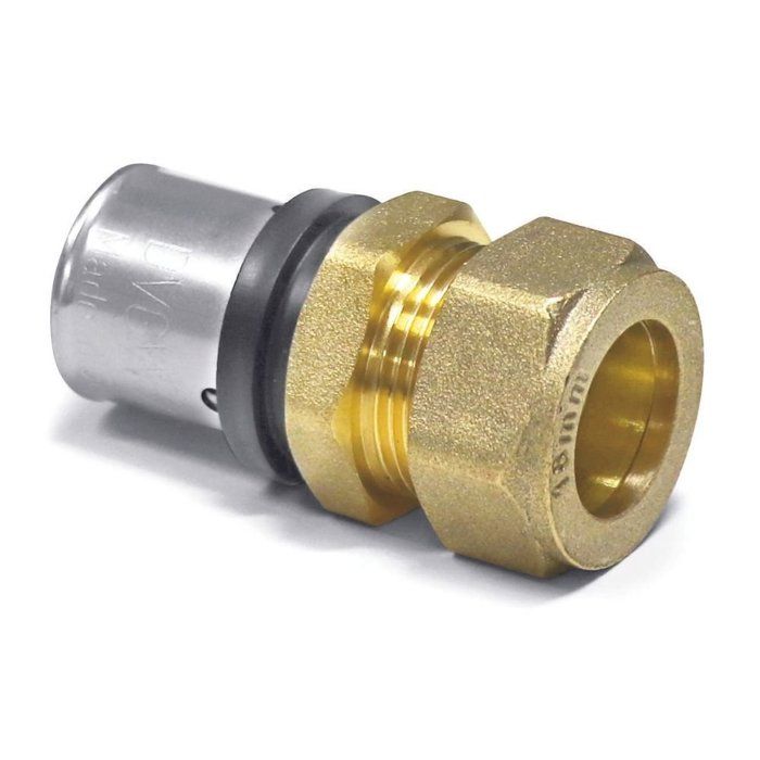 Raccord cuivre à sertir - BONI-SHOP® - 26 mm - Certifié DVGW - Laiton CU Zn40 Pb2 & manchon inox - Compatible mâchoires TH/U 32×3,0