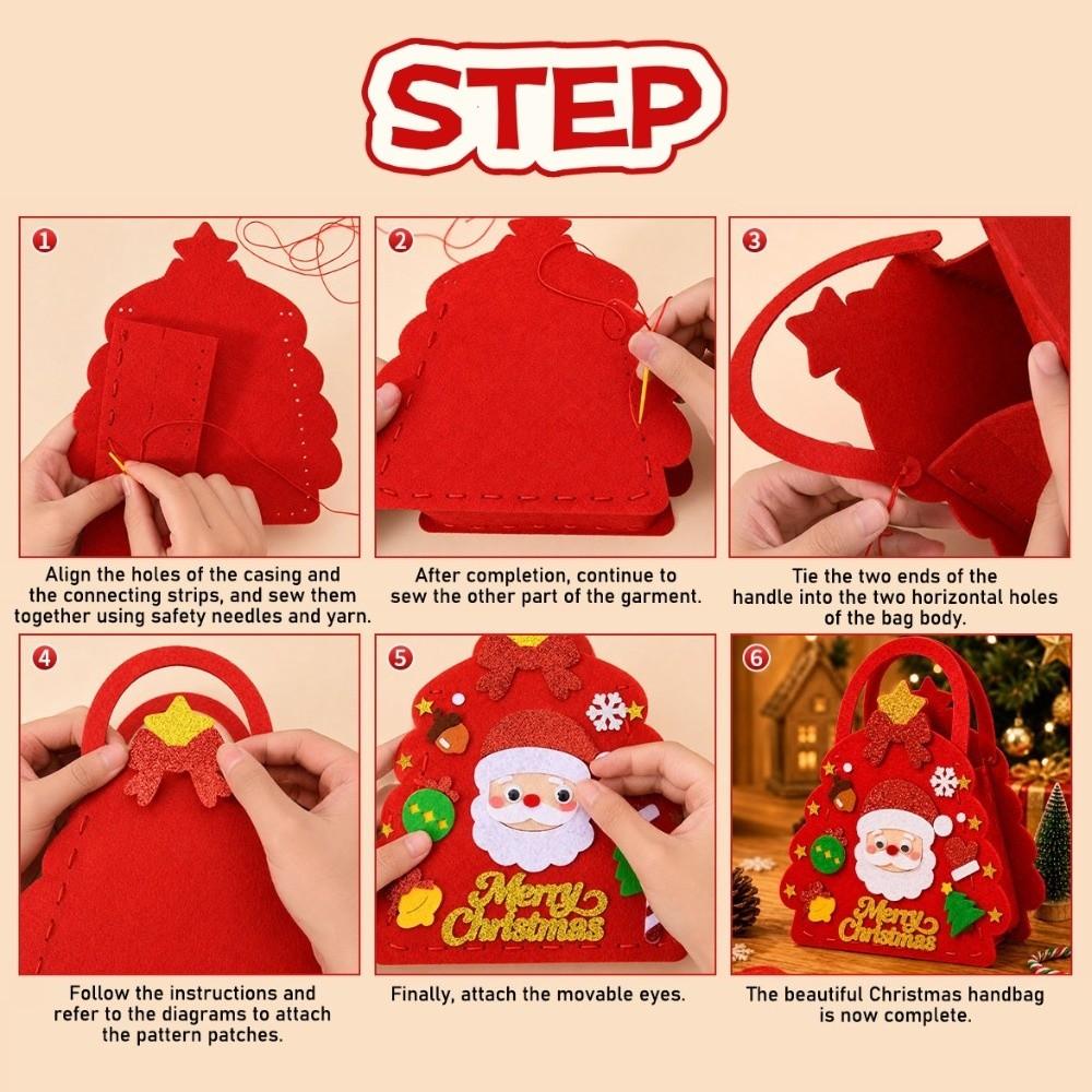 Santa Claus DIY Christmas Bag Non-woven Fabric Handmade Handbag Xmas Candy Bag Christmas Gift