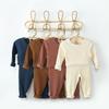 Toddler Kids Baby Boys Girls Solid Knit Tops Pants Pajamas Sleepwear Outfits Set