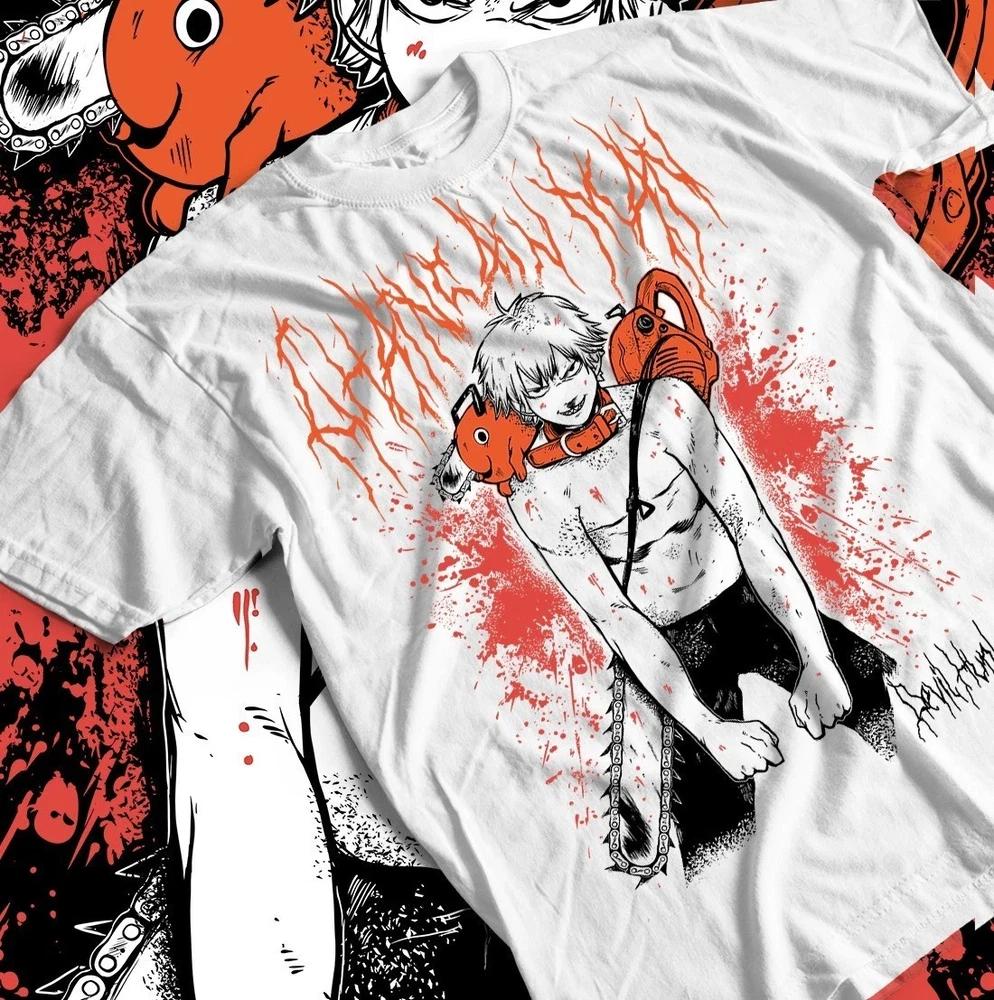 CHAINSAWUnisex DENJI WHITE T SHIRT UNISEX STYLE