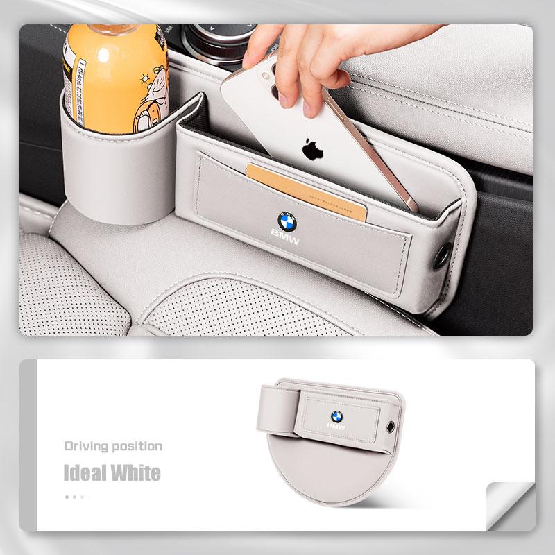 EBGU9 Leather Car Seat Gap Storage Box Cup Holder For BMW X1 X2 X3X5 X4 X6 X7 1 3 5 6 7 Series F40 E60 E90 F10 F15 F20 F30 G20 G30 G38