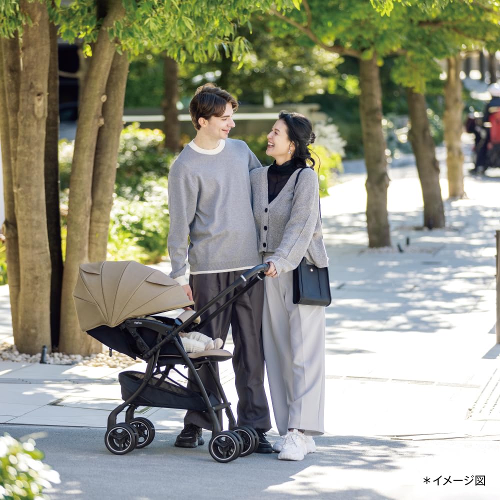 Прогулочная коляска Aprica Lacuna cushion AH от 1 до 36 месяцев Легкая автоматическая 2217030 Тип A двусторонняя 4-колесная (бежевый) [модель 2025 г.]