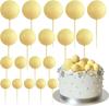 20 Pcs Mini Balloon Cake Topper Decorations with Gold Balls On Sticks - Cake Picks for Birthday, Wedding, and Party Decorations