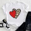 (Asian Size) Tee Top Fashion T Shirt Watercolor Love Heart Trend Cute Women Print Lady Female  Clothing Casual Short Sleeve Graphic T-shirt