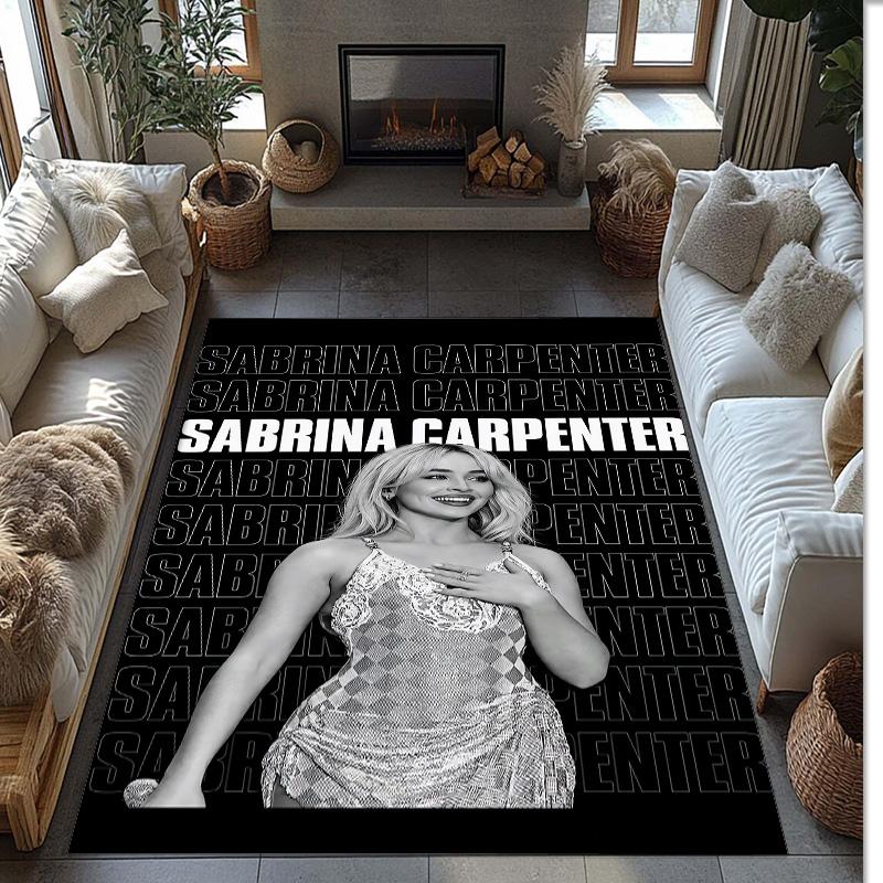 Soft Crystal Velvet Floor Rug,Sabrina Carpenter Anti Slip Decorative Carpet, Plush Area Mat For Indoor Home Decoration
