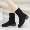 Fashion Autumn Winter 2024 New Shoes Women Thick-Soled Casual Plus Size 43 Black Suede Short Boots Fashion Women Boots