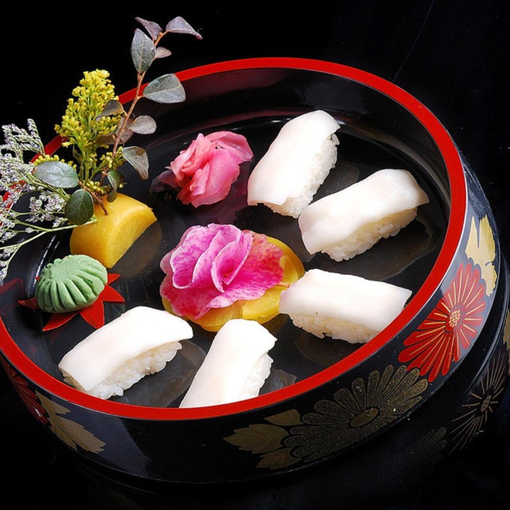 Round Sushi Plate Plastic Seafood Trays Creative Food Container  Restaurant