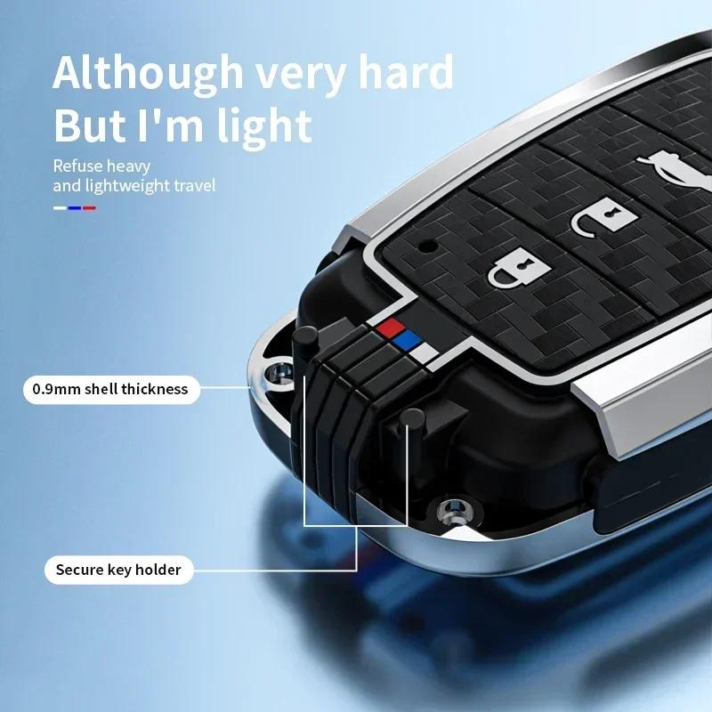 Alloy+Carbon Fider Car Key Case Holder Chain S2 Alphard VELLFIRE 2012 PREVIA 2019 2020 2021 Car Interior Accessories JH2