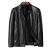 Autumn and Winter New Men's Leather Jacket Business Casual Stand-up Collar Fleece Thickened Leather Jacket Men's Jacket Plus Size