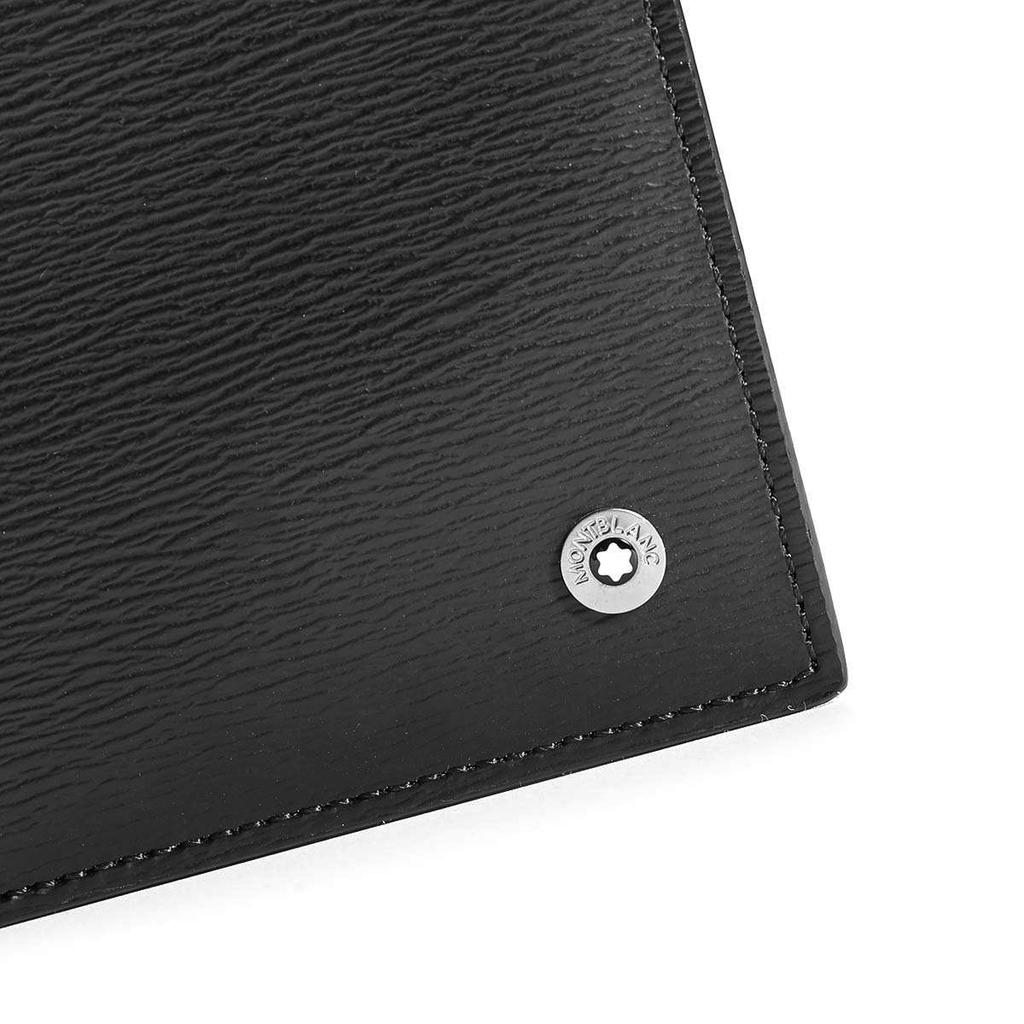 Montblanc Meisterstück Темный узор Печать Двойное сложение Открывающийся Кожаный кошелек Мужской кошелек Черный 8375
