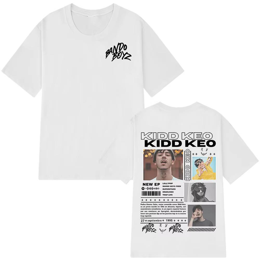 Rapper Kidd Keo Bando Boyz Тур Мерч Футболки Унисекс Женская Мода Хип-Хоп Уличная Футболка Повседневная Хлопок Большие Футболки