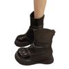 Thick Bottom Women Short Pipe Boots Fashion Back Zipper Platform Shoes  New Autumn Winter Waterproof Non-slip Booties Mujer 2024