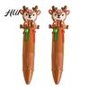 Miniature Colorful Pens Set 2Pcs Ballpoint Pen Mini 4-in-1 Multicolor with Cute 3D Doll Decoration Toppers Decorations Smooth Writing Stress-Free