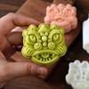2Pcs 75G Cookie Stamp Chinese Year Mooncake Mold Set Dragon Ru Yi Diy Hand Press Fondant Pastry Household Kitchen Tool Party