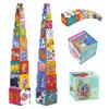 Large Building Blocks for 1-year-olds, Stacking Cubes, Nesting Toys, Educational Toys for 18-month-olds [DJECO 10 Funny Blocks] (DJ08503)