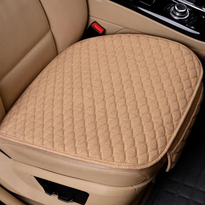Non-slip Car Seat Cushion Linen Three-piece Set Without Backrest Four-season Universal Seat Cushion Three-piece Set