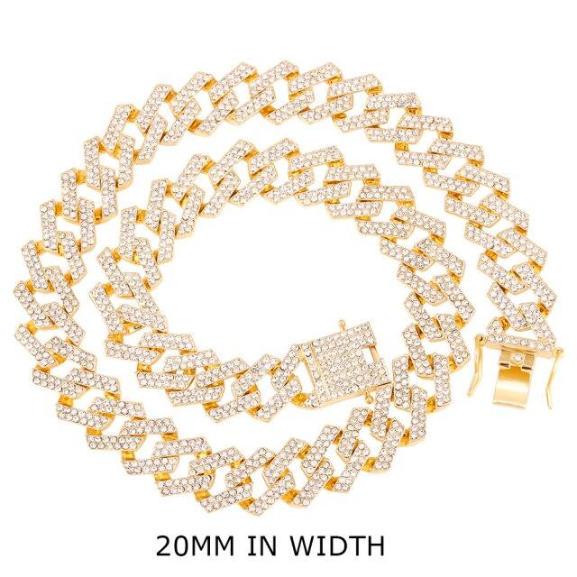 Iced Out кубинское звено-цепочка золотого цвета со стразами мужское ожерелье блестящее рэперское ожерелье для мужчин хип-хоп corrente masculina