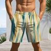 Men Plus Size Tie Dye Printed Beach Shorts Drawstring Waist Side Pockets Straight Leg