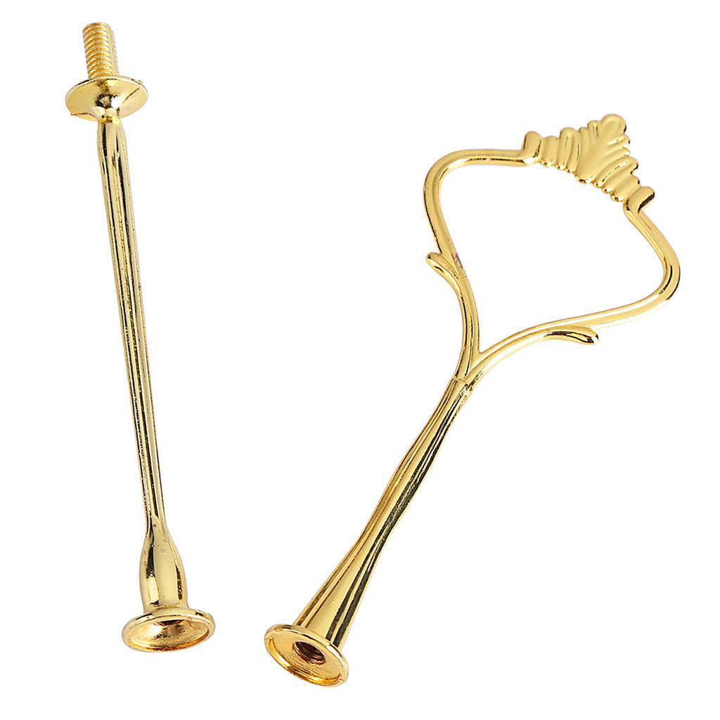 Многоярусная подставка для торта, ручка, тарелка для фруктов, крепеж, держатель(2-х уровневая золотая корона)