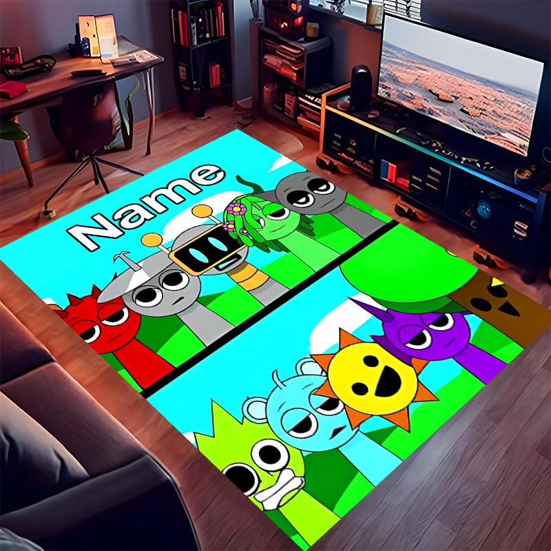 Custom personalization Sprunki themed Print Area Rug - Soft, Washable Non-Slip Indoor Mat,Living Room,Home&Office Decorative Rug