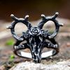 Новый креативный дизайн, винтажное модное кольцо с рогатым оленем в стиле панк для мужчин, ювелирные изделия