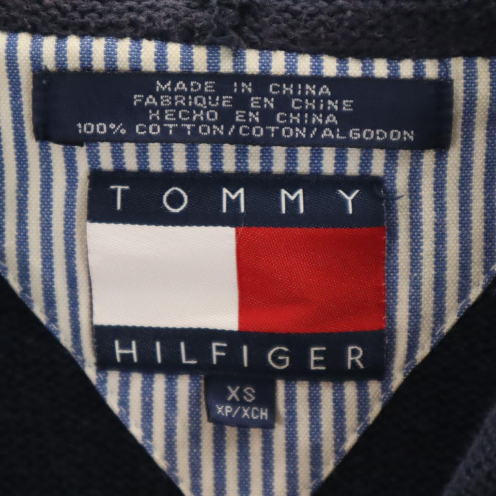 Tommy Hilfiger 90-е Старый Вязаный Парка с длинным рукавом XS Темно-синий Мужской Б/У