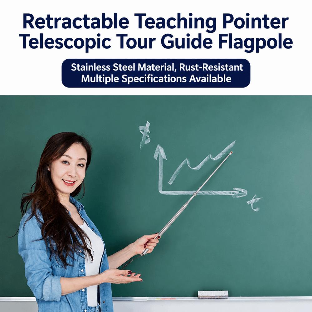 Extendable Telescopic Flagpole 1/1.2/1.6/2.0/3.0m Handheld Flag Pole School Office Supplies