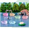 Creative Night Light Pink Flamingo Resin Ornament Cute Luminous Figurine For Desk