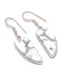 Natural Howlite Jasper Gemstone 925 Sterling Silver Jewelry Earring 1.62" b5E97