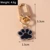 Cute Enamel Puppy Dog Cat Paw Keychain Footprint Keyring Pendants for Car Key Holder Handbag Decor DIY Pet  Jewelry  Gifts