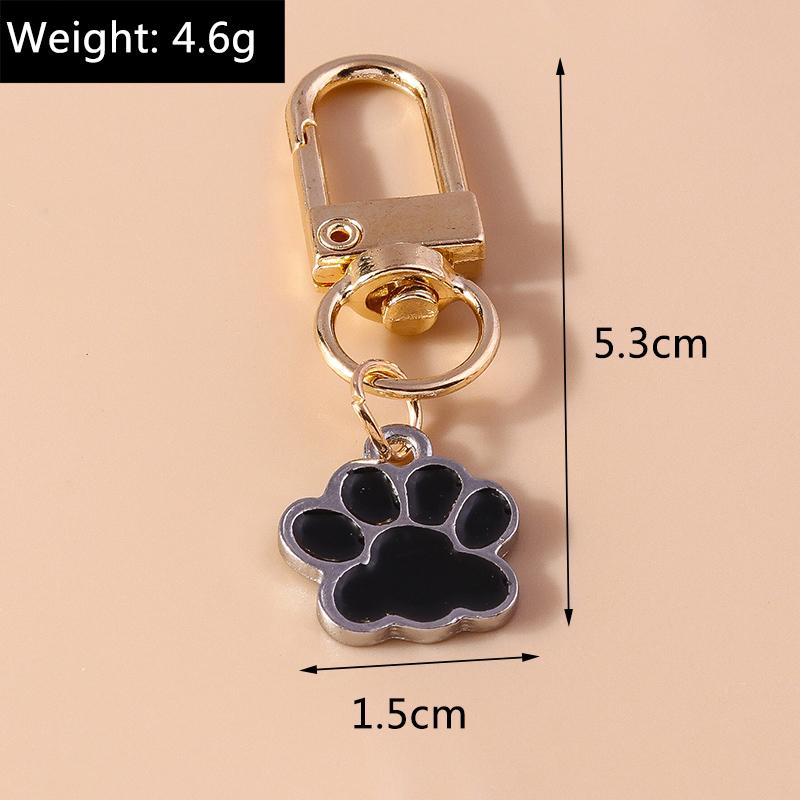 Cute Enamel Puppy Dog Cat Paw Keychain Footprint Keyring Pendants for Car Key Holder Handbag Decor DIY Pet  Jewelry  Gifts