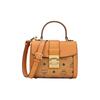 Tracy Visetos Monogram Кожаная Сумка-Коробка Женские Сумки Коричневый Коньяк MWEBSXT02CO001
