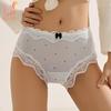 Polka Dot Pure Cotton Panties for Women Retro Cute Lace Trim Pure Cotton Crotchunderwear Soft and Breathable Underpants Hip-hugging Briefs for Women