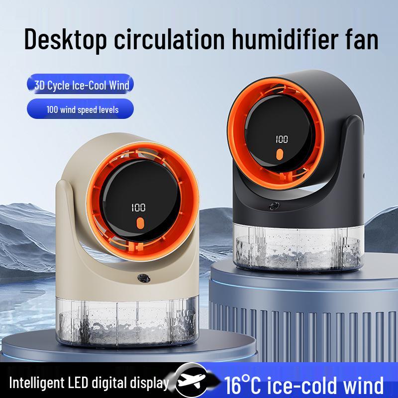 USB Rechargeable Multi-Functional Humidifying Desk Fan