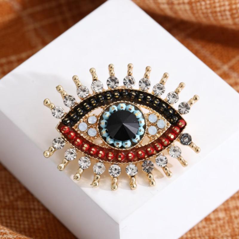 Rhinestone Office Brooch Badge Eye Shaped Pin Fashion Accessory for Parties Trendy Gifts Jewelry