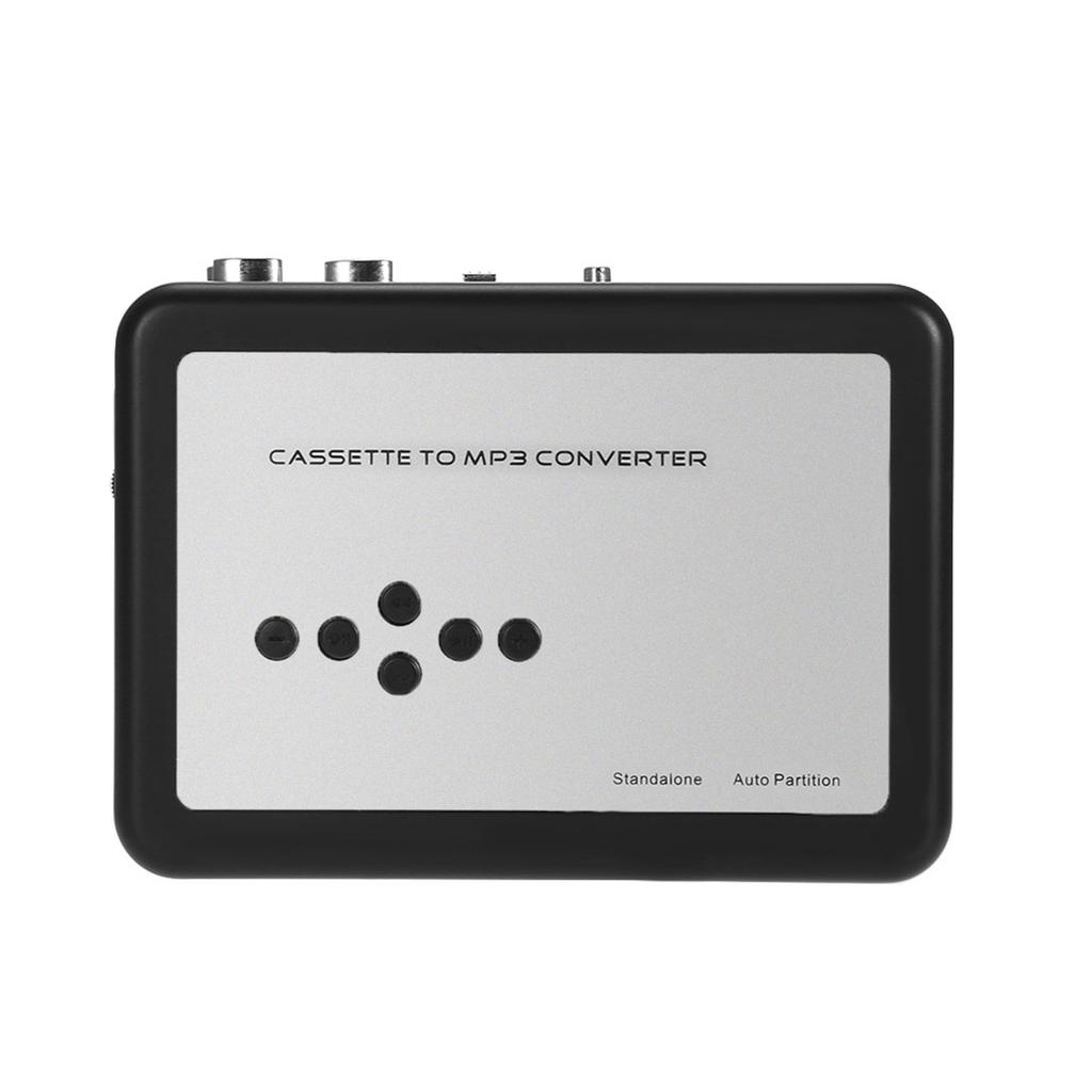 Конвертер кассеты в MP3, сохранение на USB-флеш-диске, автономное записывающее устройство с автоматическим разделением на разделы и наушниками, черный с серым