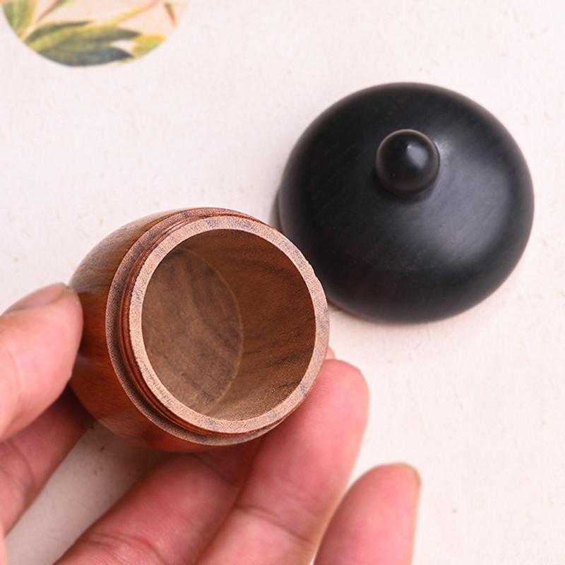 6.6*4.5Cm Pill Box Case Solid Wood Bottle Holder Wooden Rescue Container Pendant