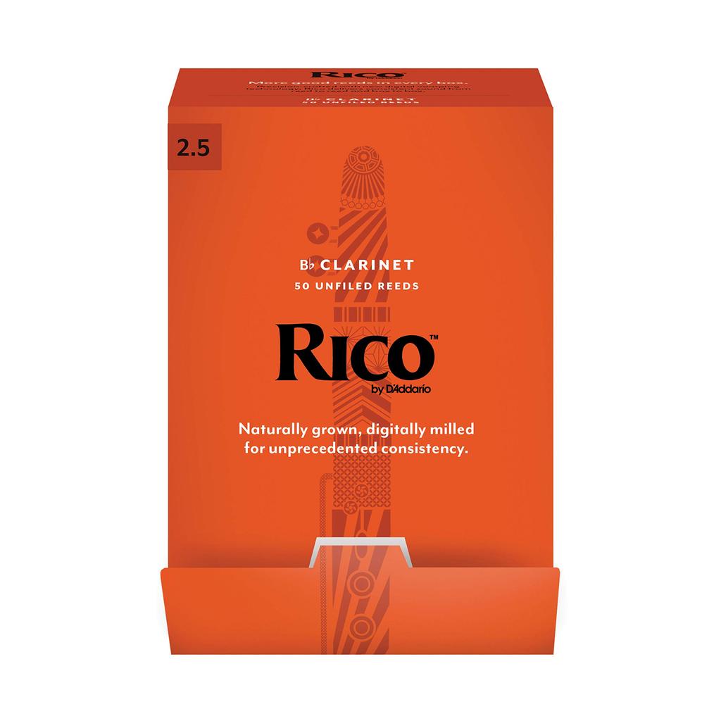 WoodWinds Reed for Bb Clarinet RICO 50 Pieces D'Addario D'Addario RCA0125-B50 [Hardness 2.5] (individually Wrapped) []