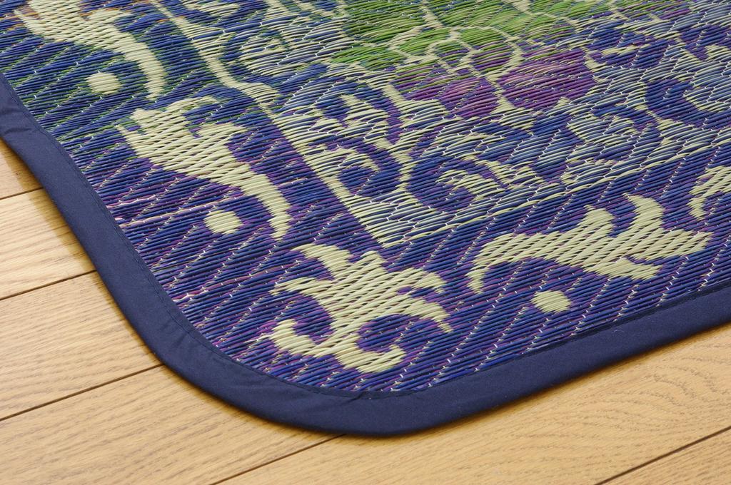 IKEHIKO "DX Marvelous" Igusa Rug, 2-Tatami Size, Blue, Approx. 191 x 191 cm (Non-Woven Backing)