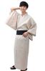 Набор из 2 предметов Yukata Shijira Weave Ecru 752 Obi Black Kasuri 703 L [Edoten] Мужские
