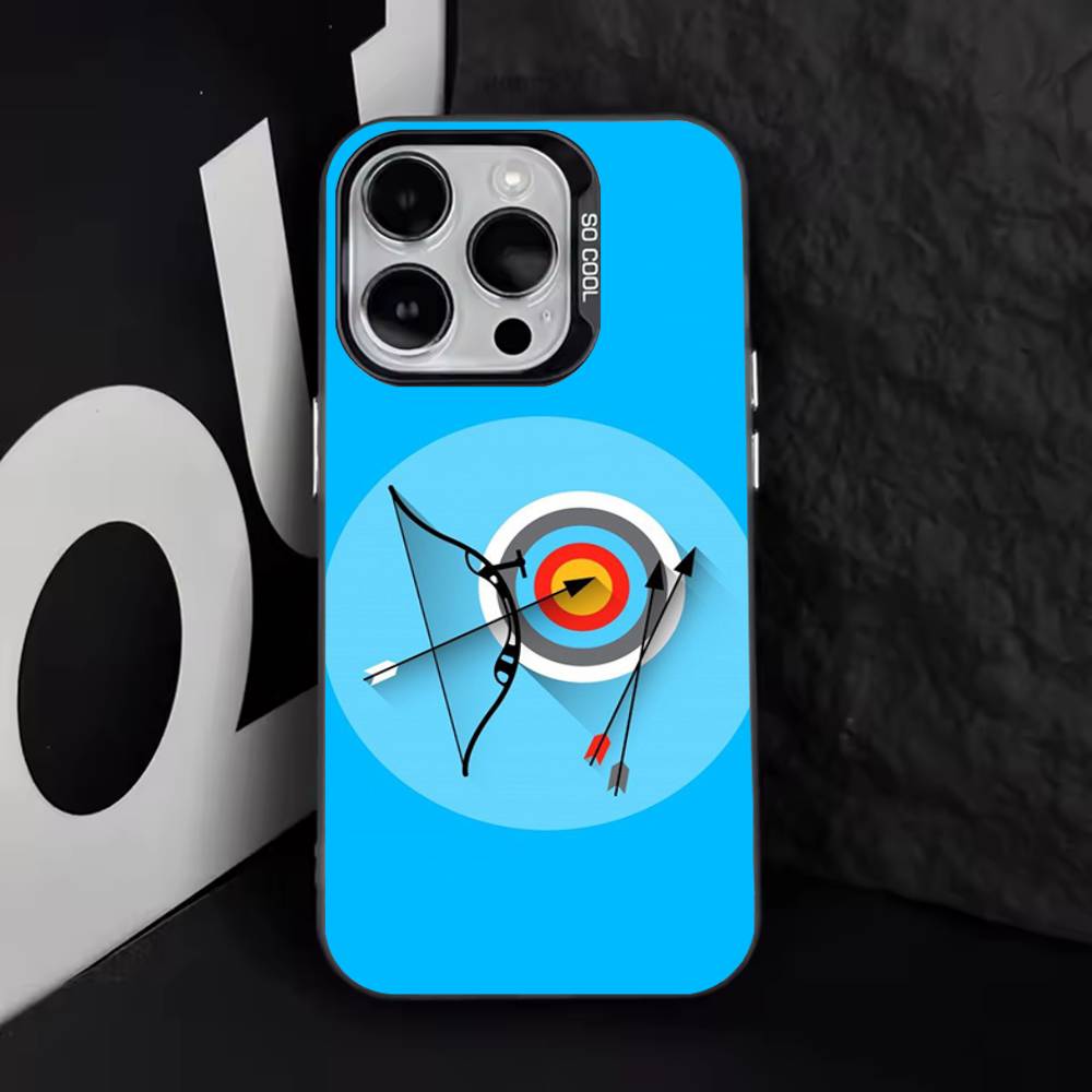Archery Sprot Cool Phone Case For iPhone 17,16,15,14,13,12,11,Pro,XS,Max,Plus,Mini,SE4,E Black Matte Shockproof Cover