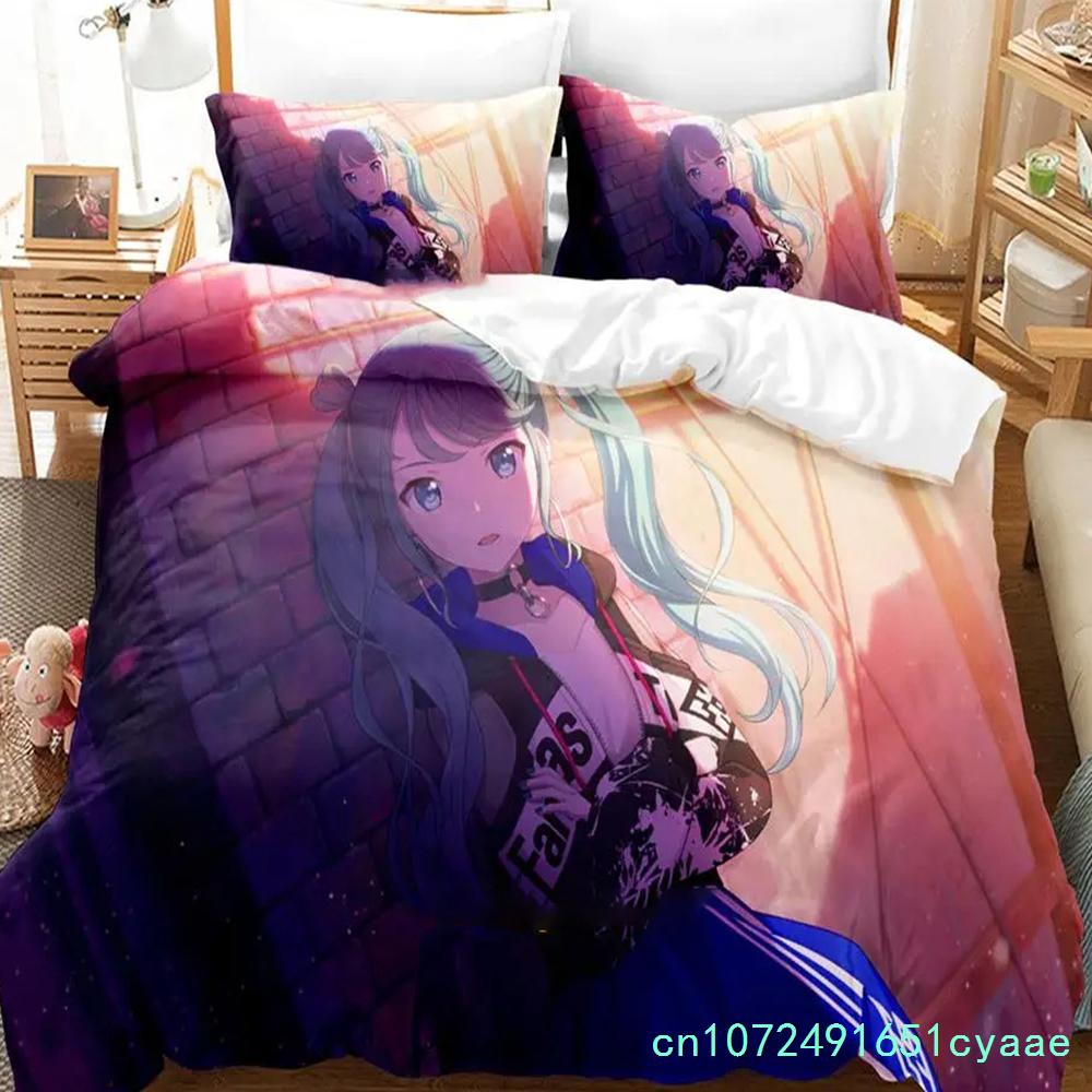 Аниме-проект SEKAI Hoshino Ichika Комплект постельного белья для мальчиков и девочек, двуспальный, пододеяльник, наволочка, кровать для детей и взрослых