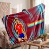 Lamine Yamal Personalized Fleece Blanket With Football Logo, Custom Name Text Soft Warm Home Throw Blanket