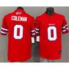 Mens American Rugby Jersey Coleman 0 Red Embroidered Team Uniform Classic Fit