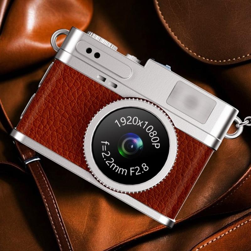 Mini Keychain Camera 1080P Mini Retro Digital Camera Tiny Portable Small Cameras Pocket Video Recorder for Travel Study