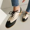 Fashion New 2025 Women Spring New Flats Shoes Women Oxfords Mixed Colors Lace Up Ladies Brogues Shoes Designer Casual Pu Leather Oxfords